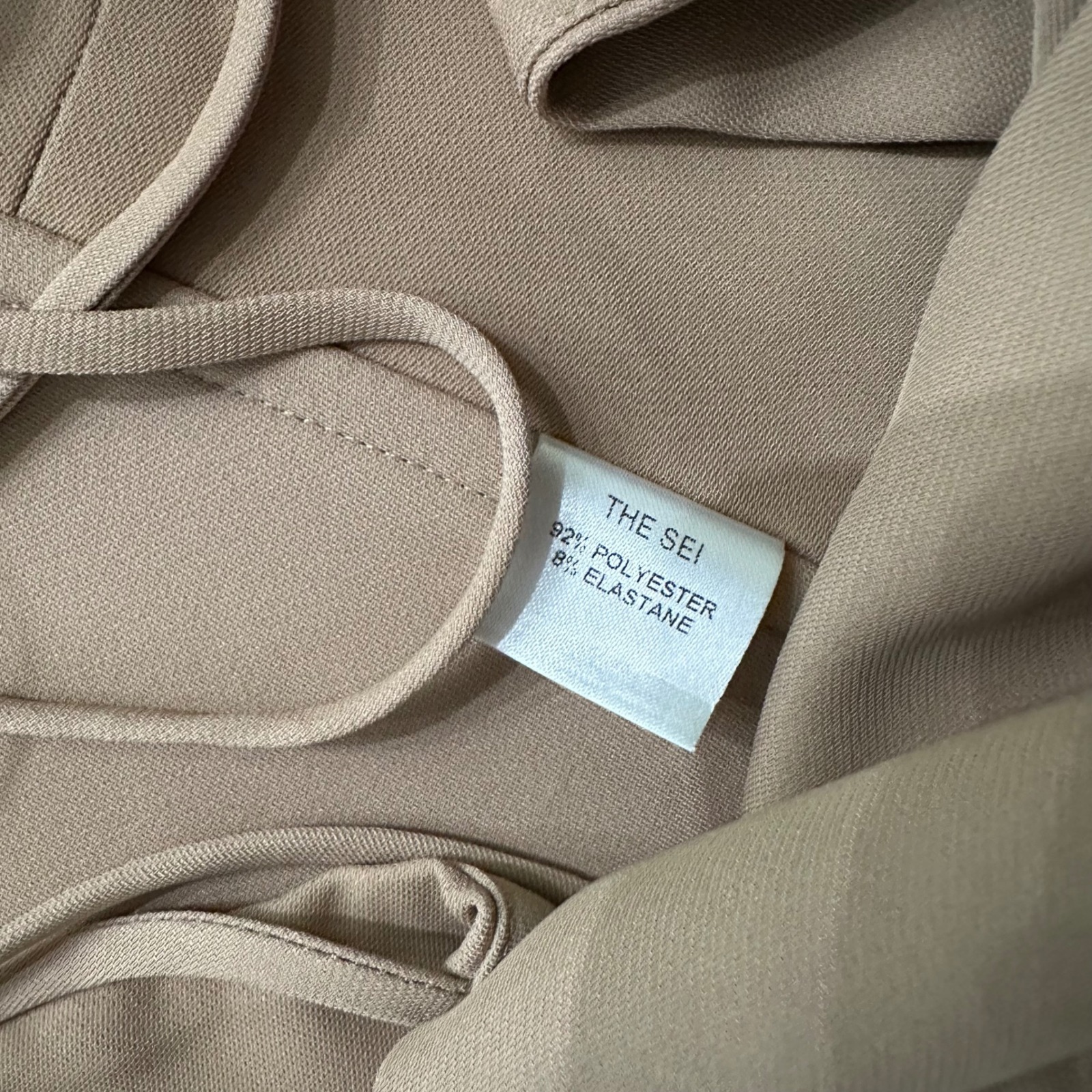 The Sei Twist Front Cami Crop Top Camel Tan Spaghetti Strap Zip Back — image 4 of 5